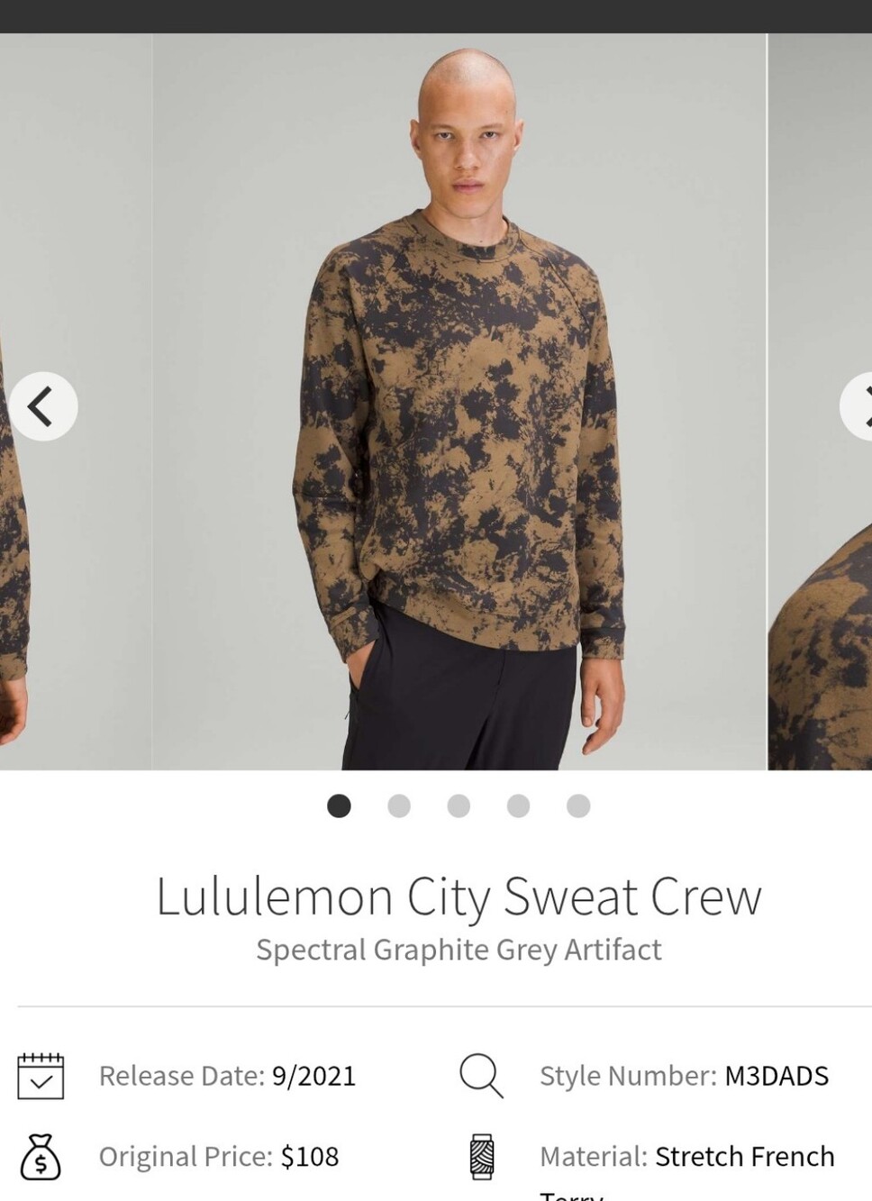 Lululemon City Sweat Crew
Spectral Graphite Grey Artifact Size Medium